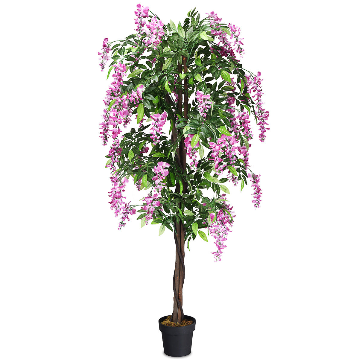 180 cm Flor Artificial Orquidea con 1260 Hojas y 2 Troncos Principales para Decoración de Oficina Hogar Escaparate Restaurante Fiesta Rosa