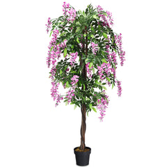 180 cm Flor Artificial Orquidea con 1260 Hojas y 2 Troncos Principales para Decoración de Oficina Hogar Escaparate Restaurante Fiesta Rosa