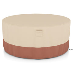 183 cm Funda Redonda Mesa Exterior Impermeable para Conjuntos de Muebles con Ventilación Hebillas y Cordones Funda Impermeable Beige