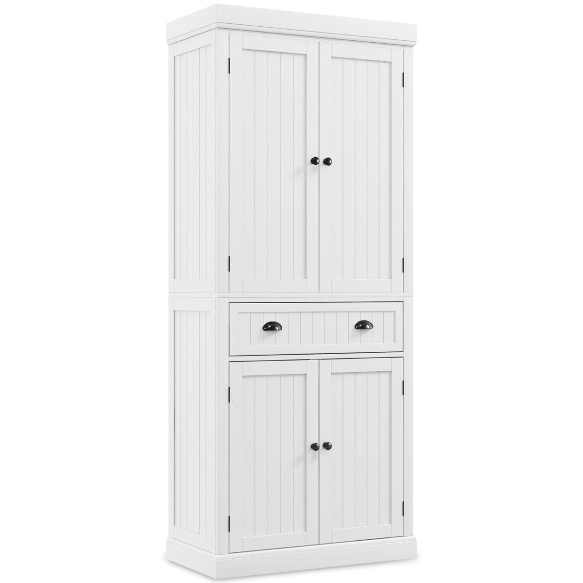 Armario Independiente con Estantes Ajustables Gabinetes de 2 Puertas y Cajón para Sala de Estar Comedor y Pasillo 76 x 40 x 183 cm Blanco