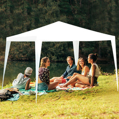 3 x 3 m Gazebo Pabellón Plegable de Patio Carpa Emergente con 4 Paredes Laterales Desmontables Ventanas Gran Dosel Tubos de Metal