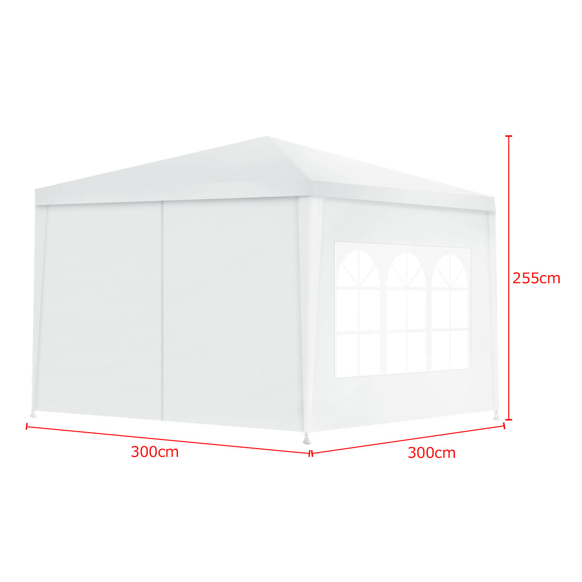 3 x 3 m Gazebo Pabellón Plegable de Patio Carpa Emergente con 4 Paredes Laterales Desmontables Ventanas Gran Dosel Tubos de Metal