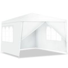 3 x 3 m Gazebo Pabellón Plegable de Patio Carpa Emergente con 4 Paredes Laterales Desmontables Ventanas Gran Dosel Tubos de Metal