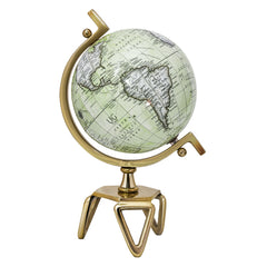 18/21/26cm Globo Terráqueo Geográfico con Soporte de Metal en Forma de Triángulo Decorativo Antiguo y Giratorio-M