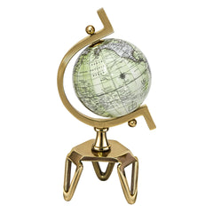 18/21/26cm Globo Terráqueo Geográfico con Soporte de Metal en Forma de Triángulo Decorativo Antiguo y Giratorio-S