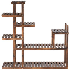 Estante de Madera para Plantas y Flores de Interior y Exterior Estante Multifuncional para Jardín Patio Estante Hueco 120 x 25 x 120 cm
