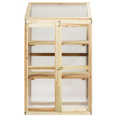 Mini Invernadero de Madera Protector Elevado con 3 Niveles para Macetas de Exterior para Jardín Balcón Veranda 60 x 45 x 100 cm