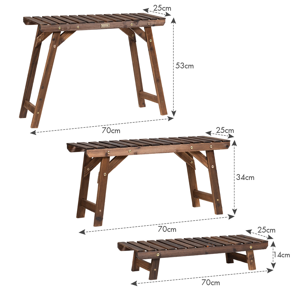 Estante de Escalera Angular con 3 Niveles para Plantas Soporte Expositor Madera de Flores para Jardín Patio Balcón Natural