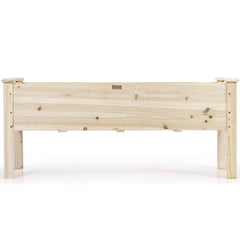 Maceta Elevada de Madera de Abeto con 5 Hoyos de Drenaje Kit de Madera para Verduras Hierbas y Flores 120 x 43,5 x 51 cm