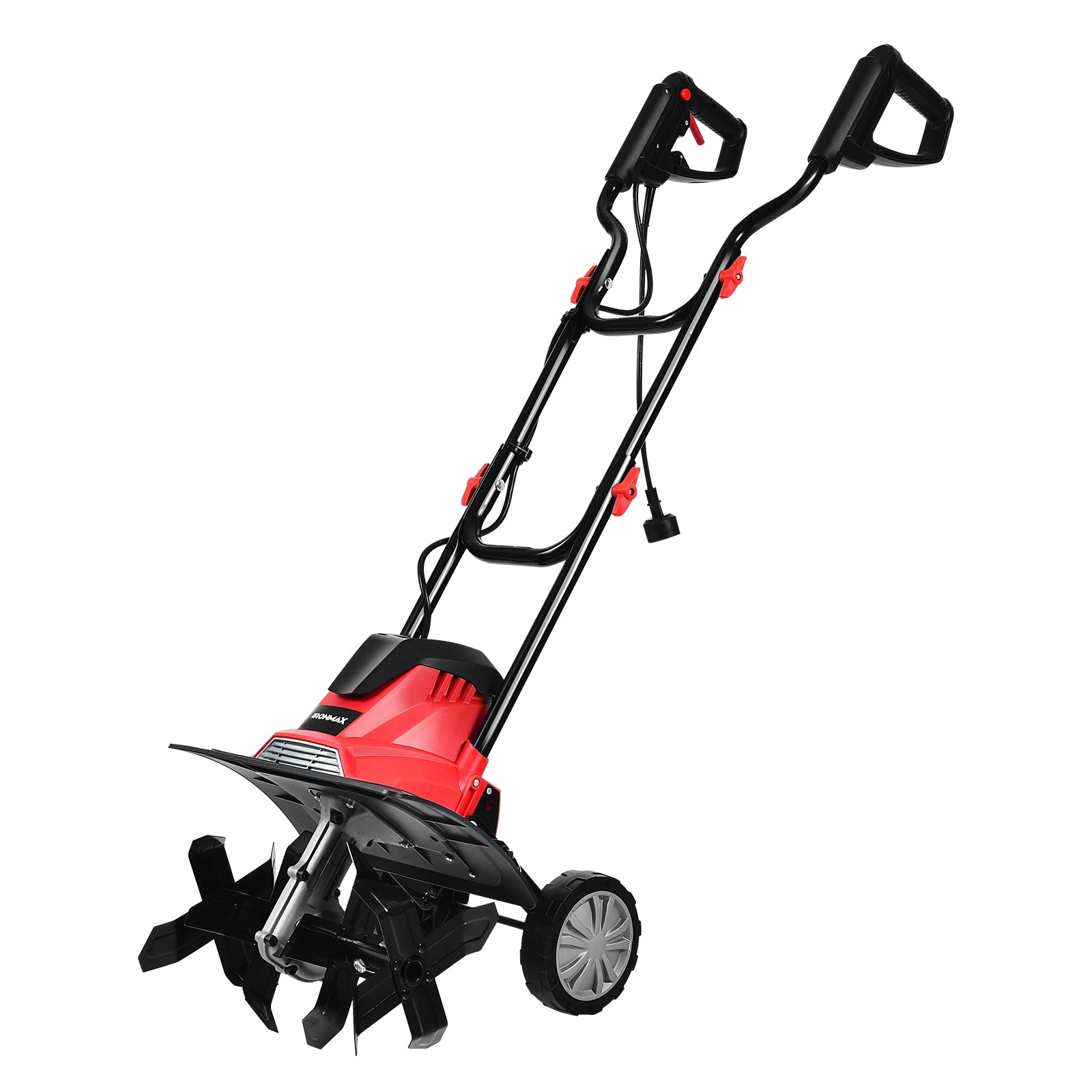 Mini Cultivador con Empuñadura Plegable y Ruedas Regulables Fácil de Almacenar Rojo 104,5 x 102 x 36,5 cm
