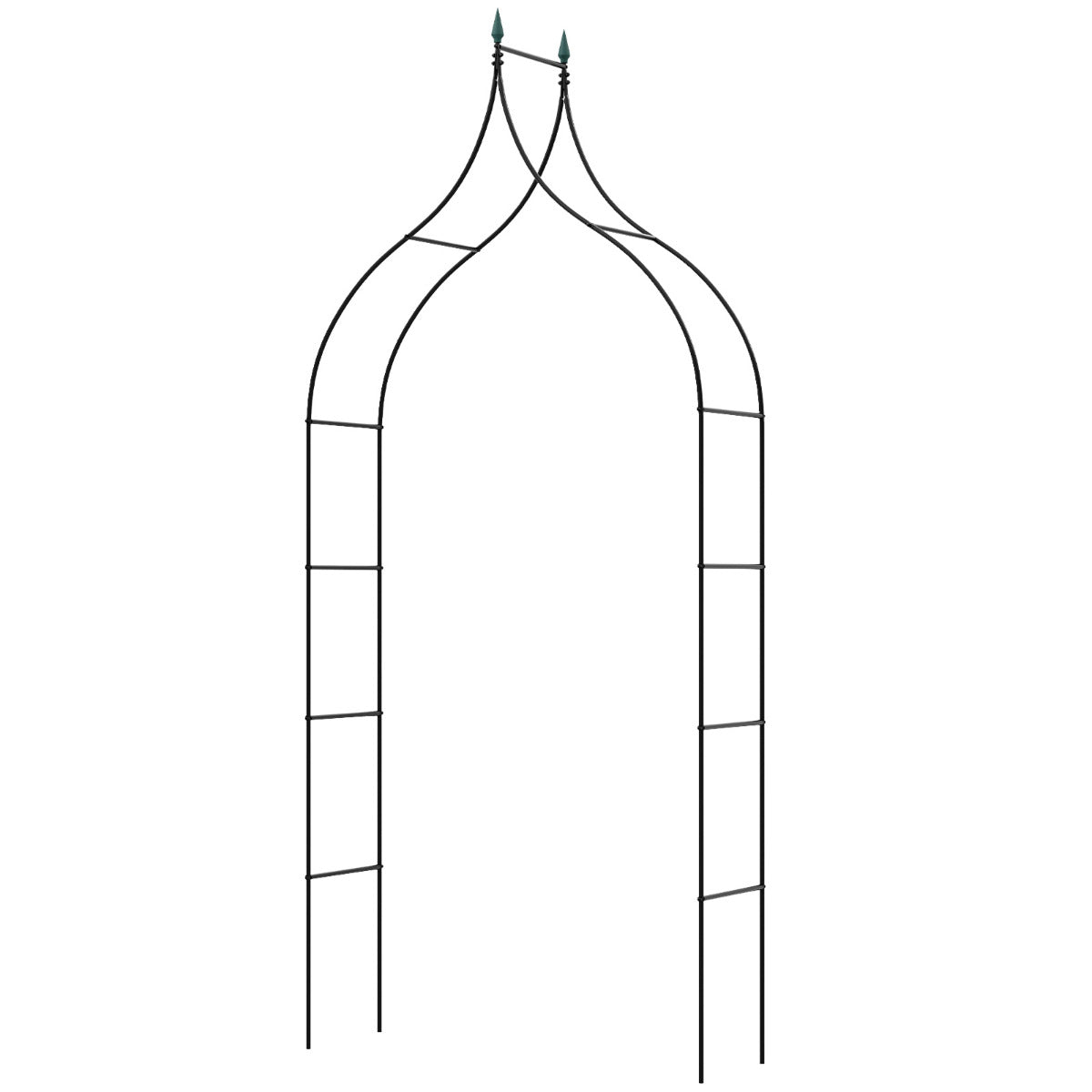 Arco de Cenador de Jardín de 287 cm de Metal Decorativo de Estilo Gótico Pérgola al Aire Libre para Trepar Rosas de Vid para Fiesta Boda