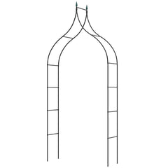 Arco de Cenador de Jardín de 287 cm de Metal Decorativo de Estilo Gótico Pérgola al Aire Libre para Trepar Rosas de Vid para Fiesta Boda