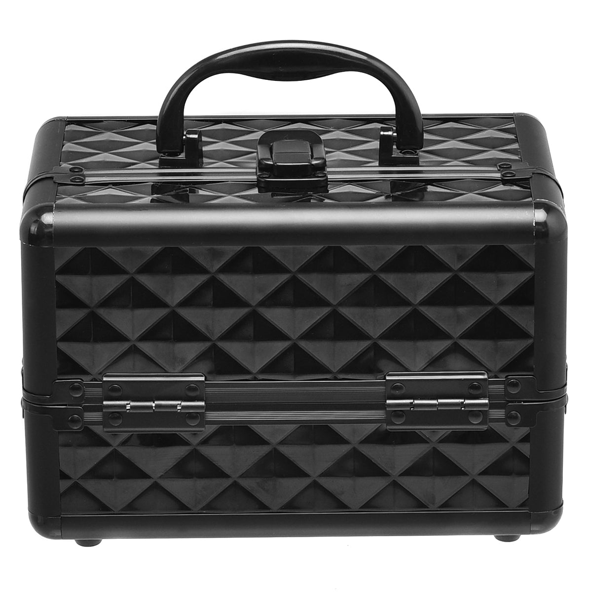 Estuche de cosméticos profesional con espejo. Estuche de tren multiusos para cosméticos 23x15x18cm negro
