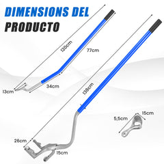 Conjunto de 3 Herramientas Manuales con Retenedor de Cuentas de Acero para Quitar Montar y Desmontar Neumáticos de 44 cm a 62 cm Azul