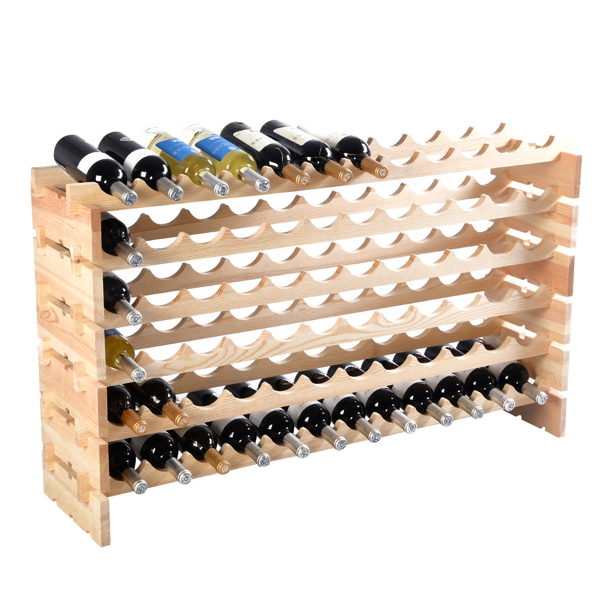 Estante de Vino para 72 Botellas Botellero de Madera Sostenedor en Bodega Bar Hogar