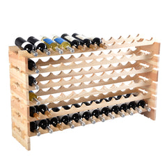 Estante de Vino para 72 Botellas Botellero de Madera Sostenedor en Bodega Bar Hogar