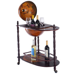 Bar globo con ruedas Minibar carrito vintage 70x45x89cm