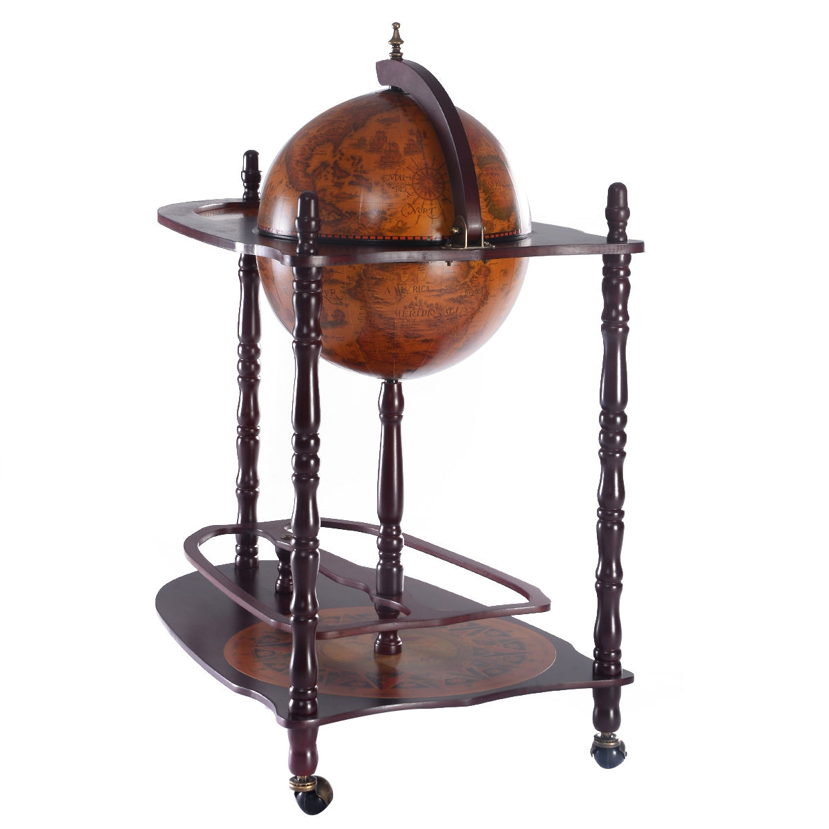 Bar globo con ruedas Minibar carrito vintage 70x45x89cm