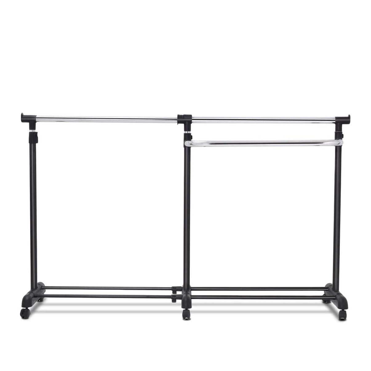 Perchero de Burro Extensible con Ruedas Telescópico Altura Ajustable para Ropa Zapatos 90 x 44 x 93,5 cm