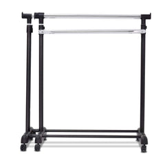 Perchero de Burro Extensible con Ruedas Telescópico Altura Ajustable para Ropa Zapatos 90 x 44 x 93,5 cm