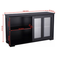 Aparador de Cocina Armario de Almacenamiento Gabinete Consola con 2 Estantes 2 Puertas 106 x 33 x 62,5 cm Negro