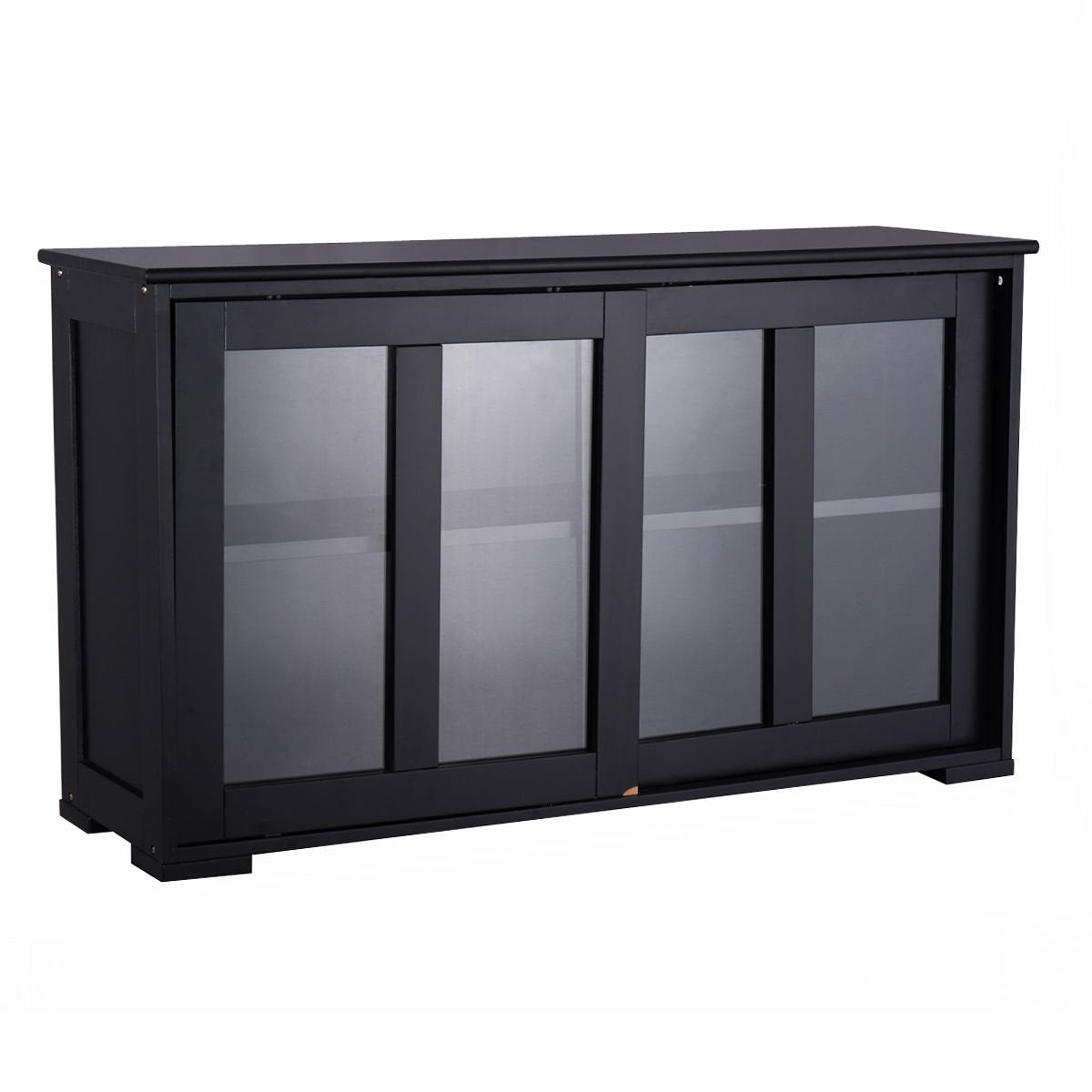 Aparador de Cocina Armario de Almacenamiento Gabinete Consola con 2 Estantes 2 Puertas 106 x 33 x 62,5 cm Negro