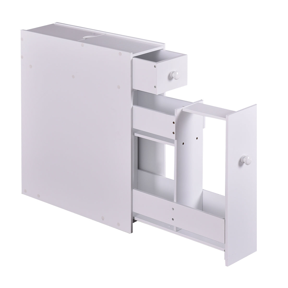 Armario de Baño Gabinete de Almacenamiento 2 Cajones Albornoz Blanco 16 x 48,5 x 58 cm