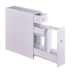 Armario de Baño Gabinete de Almacenamiento 2 Cajones Albornoz Blanco 16 x 48,5 x 58 cm