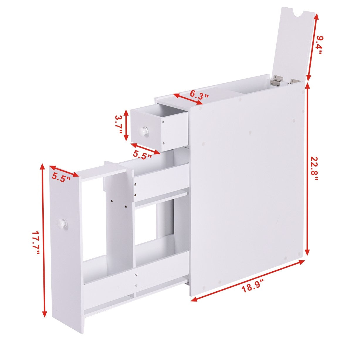 Armario de Baño Gabinete de Almacenamiento 2 Cajones Albornoz Blanco 16 x 48,5 x 58 cm