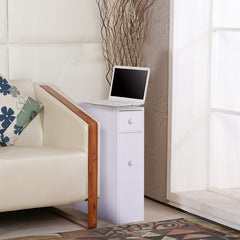 Armario de Baño Gabinete de Almacenamiento 2 Cajones Albornoz Blanco 16 x 48,5 x 58 cm