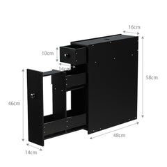 Armario de Baño Gabinete de Almacenamiento 2 Cajones Albornoz Blanco para Cocina Salón Escritorio 16 x 48,5 x 58 cm