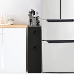 Armario de Baño Gabinete de Almacenamiento 2 Cajones Albornoz Blanco para Cocina Salón Escritorio 16 x 48,5 x 58 cm