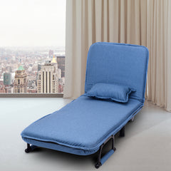 Sillón con Reposabrazos Sillón 3 en 1 Sofá Cómoda con Almohadón y Respaldo Reclinable Ideal para Habitación Salón Oficina Azul