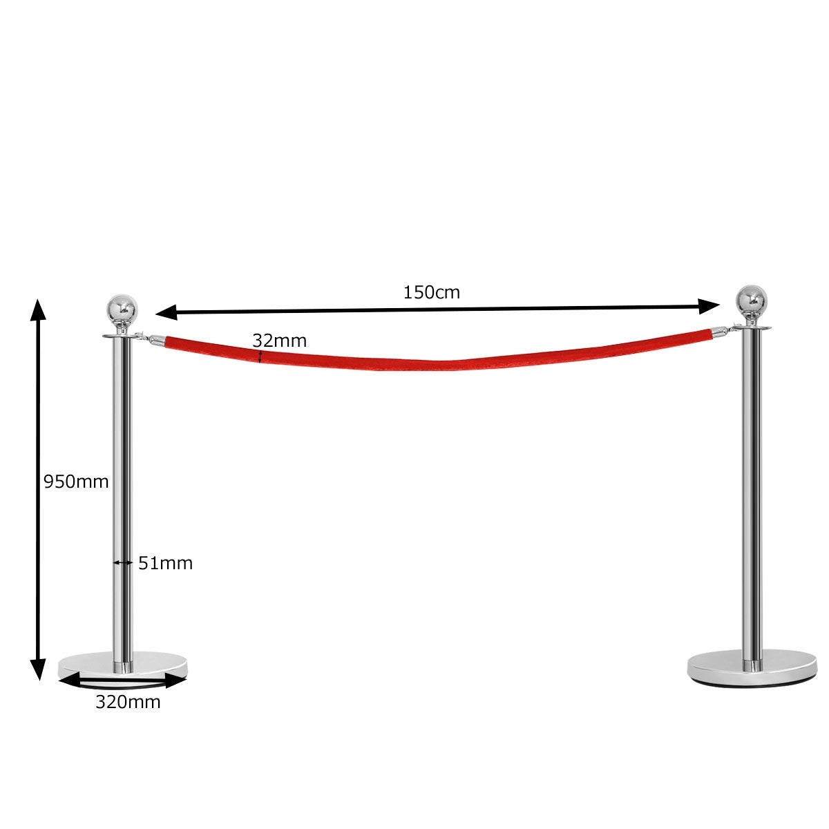Barrera Soporte Guiar Persona con 4 Piezas Postes y Base para Hotel Aeropuerto Concierto Cine