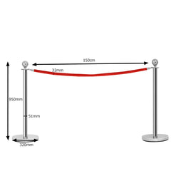 Barrera Soporte Guiar Persona con 4 Piezas Postes y Base para Hotel Aeropuerto Concierto Cine