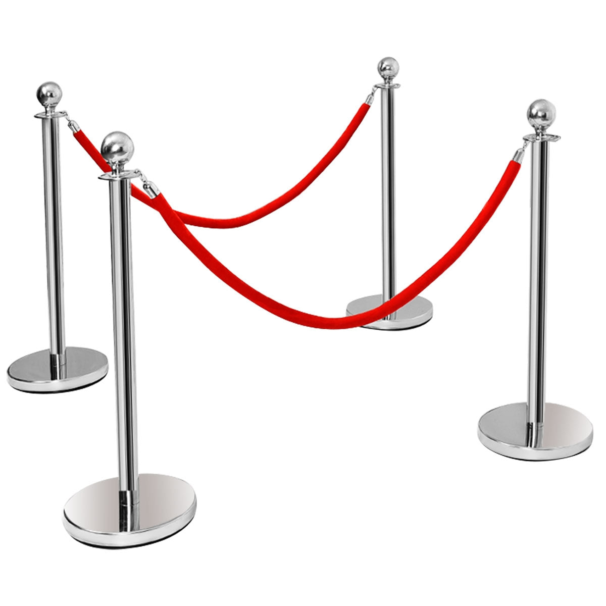Barrera Soporte Guiar Persona con 4 Piezas Postes y Base para Hotel Aeropuerto Concierto Cine