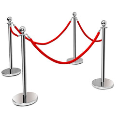 Barrera Soporte Guiar Persona con 4 Piezas Postes y Base para Hotel Aeropuerto Concierto Cine