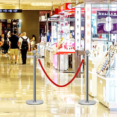 Barrera Soporte Guiar Persona con 4 Piezas Postes y Base para Hotel Aeropuerto Concierto Cine