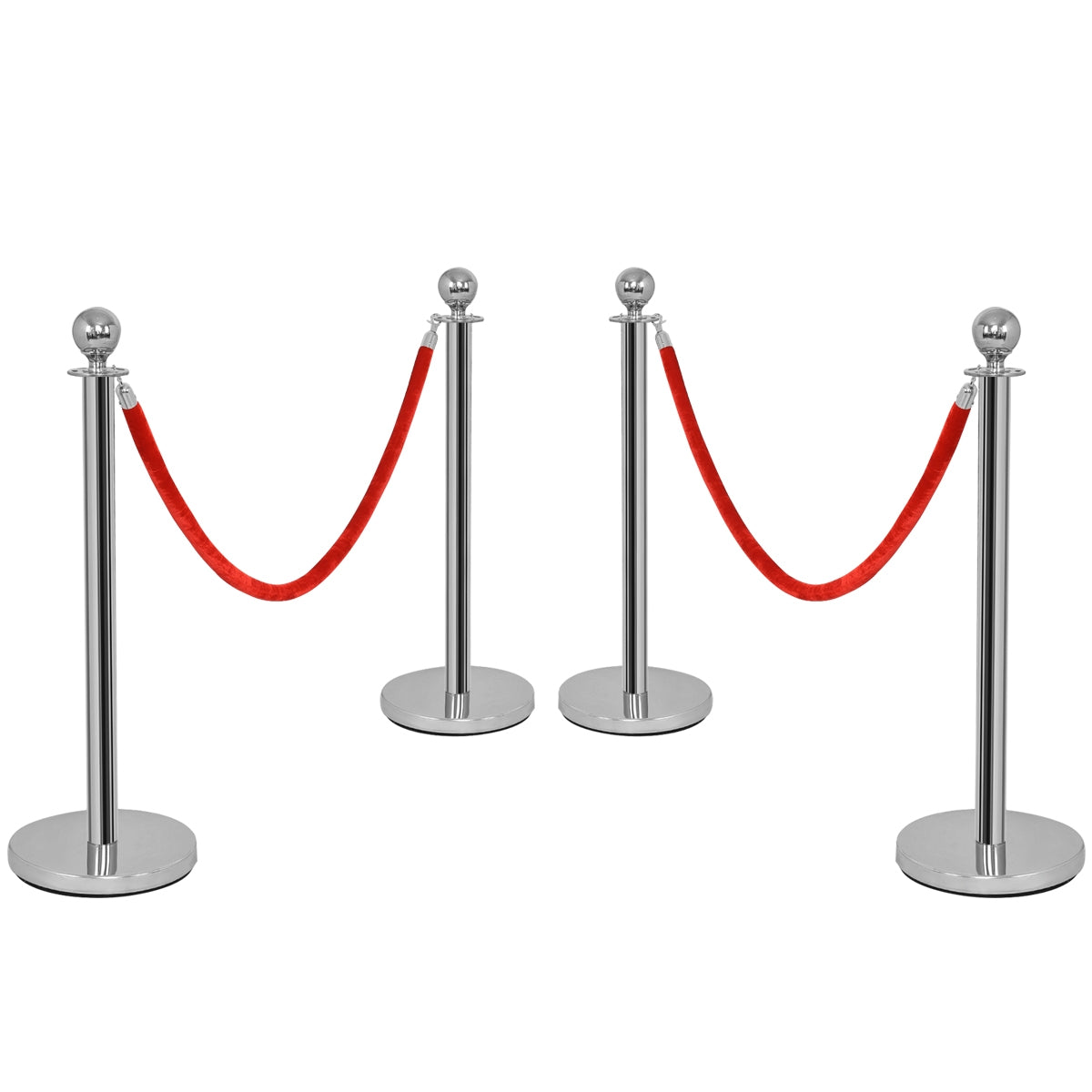 Barrera Soporte Guiar Persona con 4 Piezas Postes y Base para Hotel Aeropuerto Concierto Cine