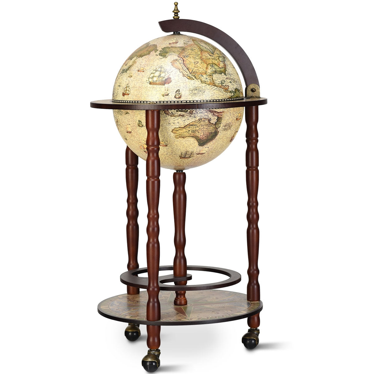 Barra de globo con ruedas Soporte de licor móvil Diseño innovador y práctico 88 x 45 x 45 cm