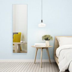 Gabinete de Joyería de Madera con Espejo de Pared y LED Interno 33,5 x 10 x 120 cm Blanco