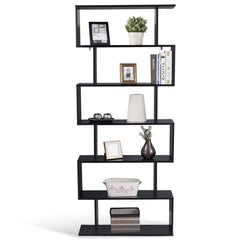 Estantería Librería de Pared 6 Estante Almacenamiento para CD Planta Libro en Hogar 80x23x192 cm Negro