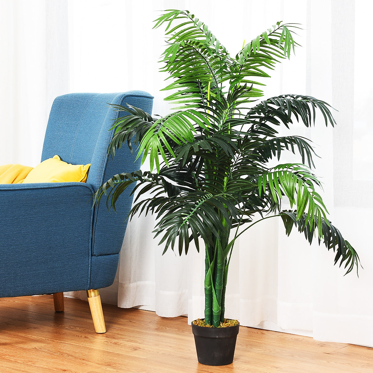 Árbol Artificial Planta Palmera Artificial para Decoración en Oficina Hogar 110 cm