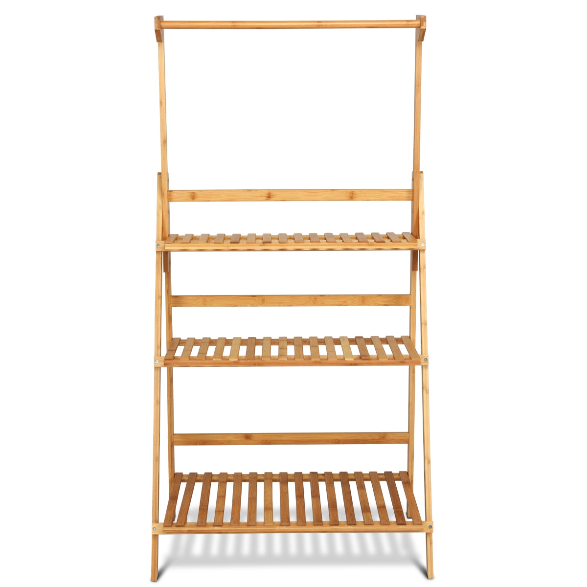 Estante Plegable Decorativo para Plantas y Flores para Interior Exterior Césped Jardín Balcón Bambú 70 x 40 x 120-144 cm