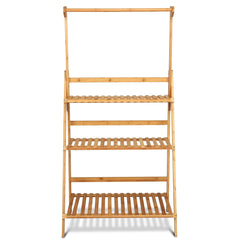 Estante Plegable Decorativo para Plantas y Flores para Interior Exterior Césped Jardín Balcón Bambú 70 x 40 x 120-144 cm