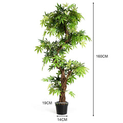 160cm Planta Artificial Árbol Planta Verde Decoración Interior para Hogar Oficina 160 x 19 x 19 cm