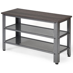 Zapatero Estantería de Zapatos con Banco Multiuso Organizador para Zapatos para Pasillo 73 x 30 x 45cm Gris Oscuro