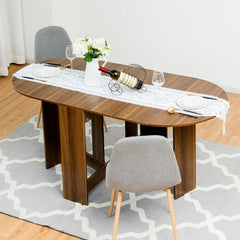 Mesa Plegable Mesa de Comedor para Cocina Balcón Jardín 163 x 80 x 75 cm Marrón