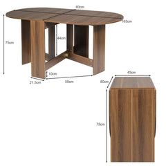 Mesa Plegable Mesa de Comedor para Cocina Balcón Jardín 163 x 80 x 75 cm Marrón