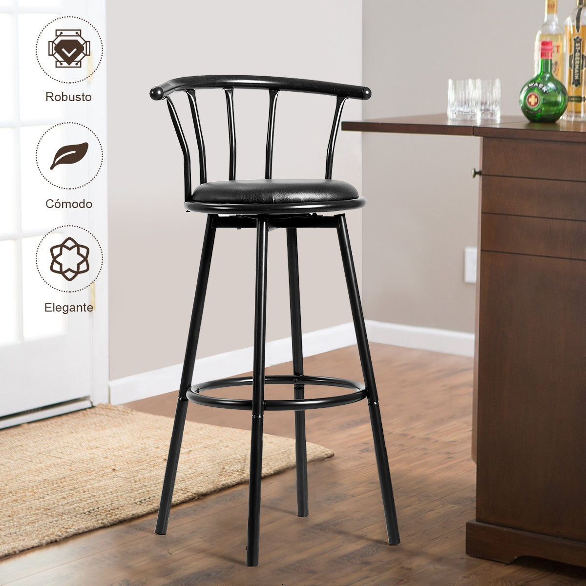 Juego de 2 Sillas de Bar Taburete Alto de Metal para Hogar Cocina Comedor Taburete Industrial